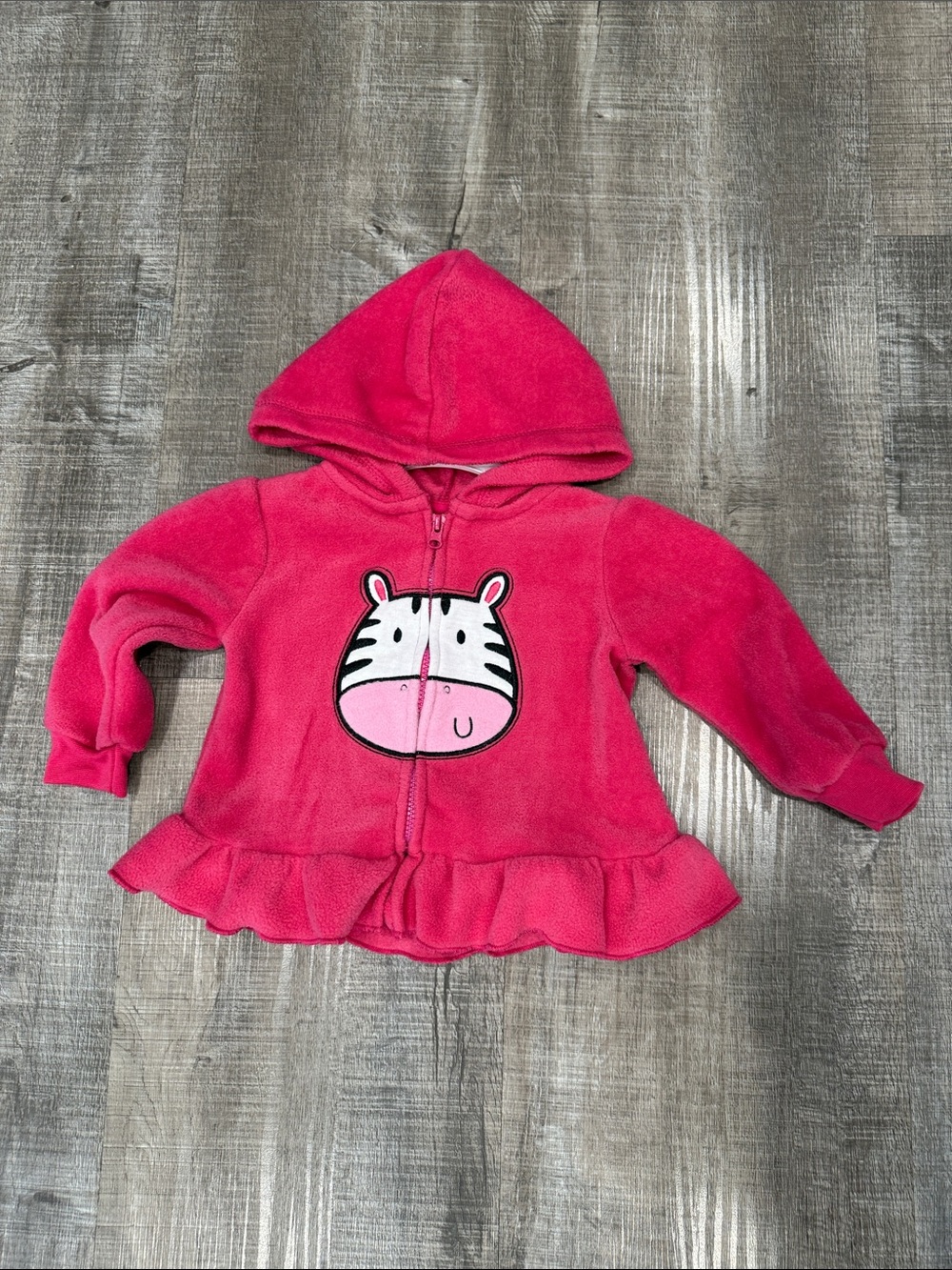 Buster Brown Hot Pink Hooded Zebra Ruffle Jacket